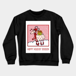 Christmas goat in the snow on a facemask Crewneck Sweatshirt